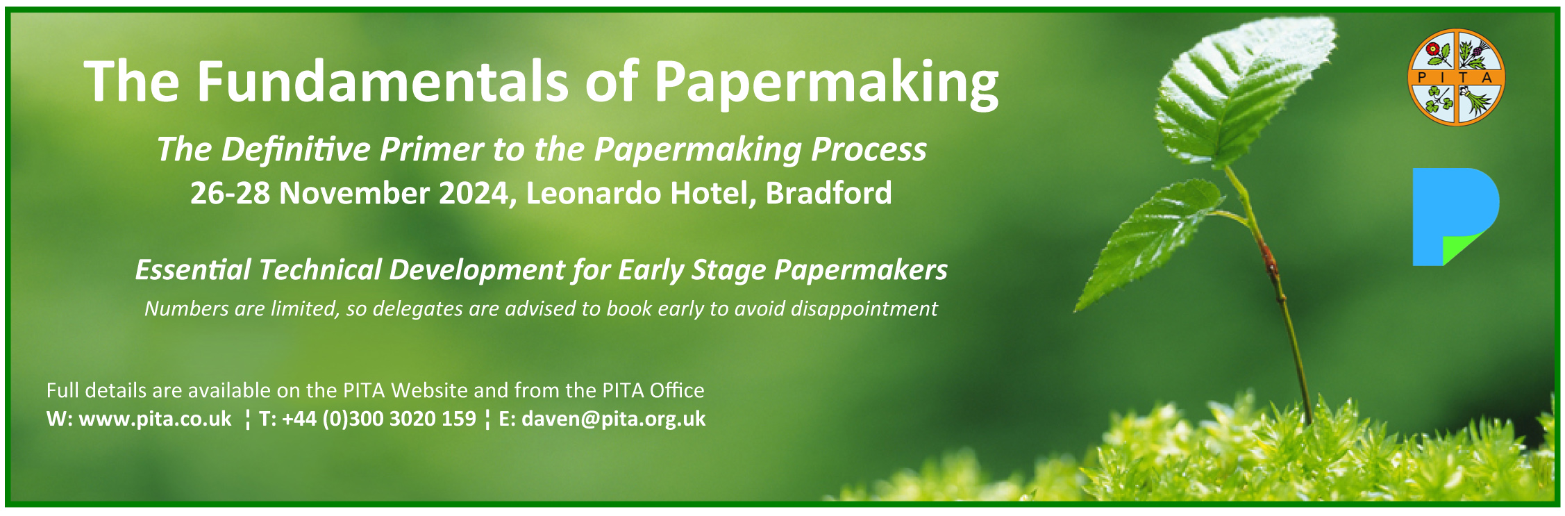 Fundamentals of Papermaking Banner Ad Nov 2024 with venue